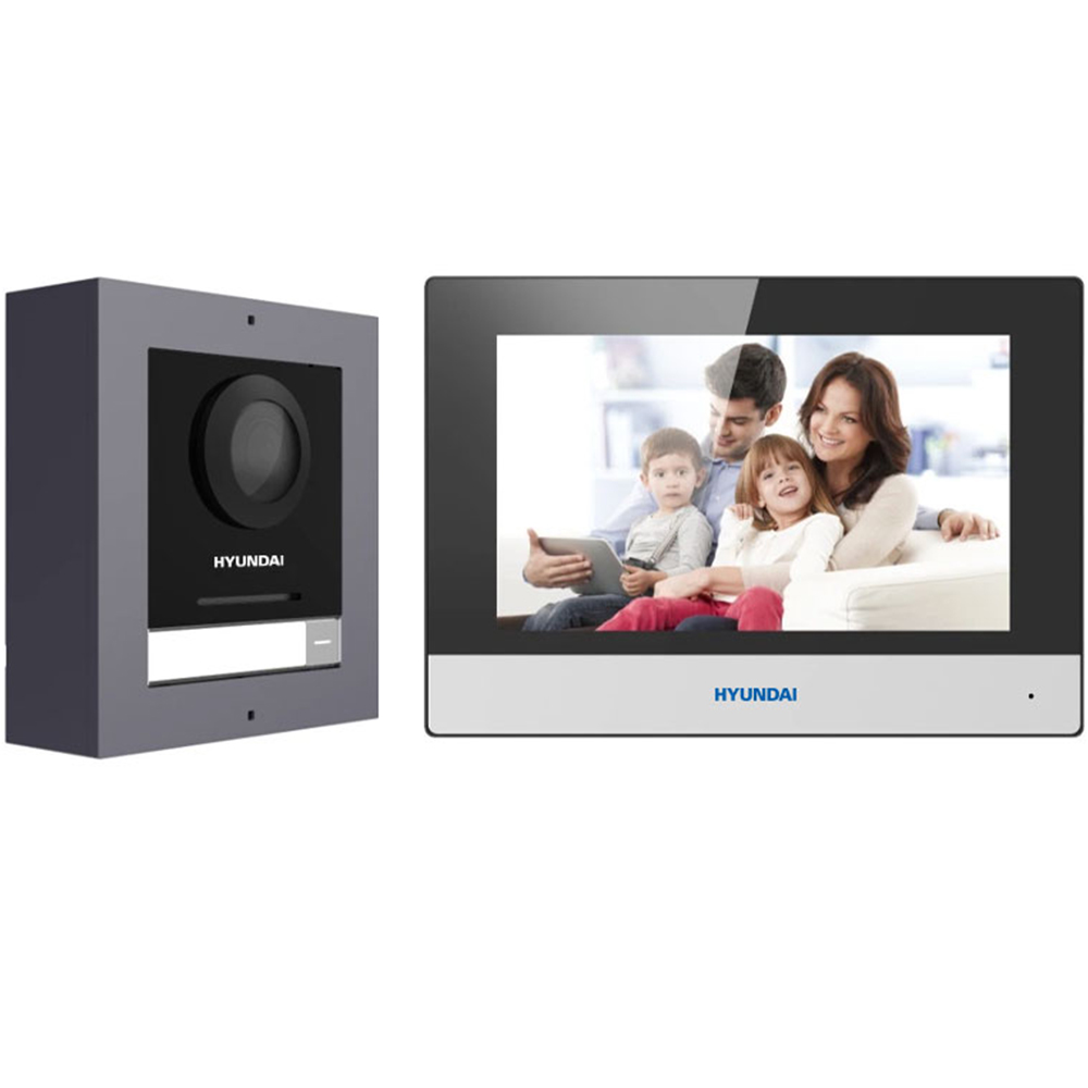 Hyundai IP-Videogegensprechanlagen-Set, IP65, Aufputz, grau-5