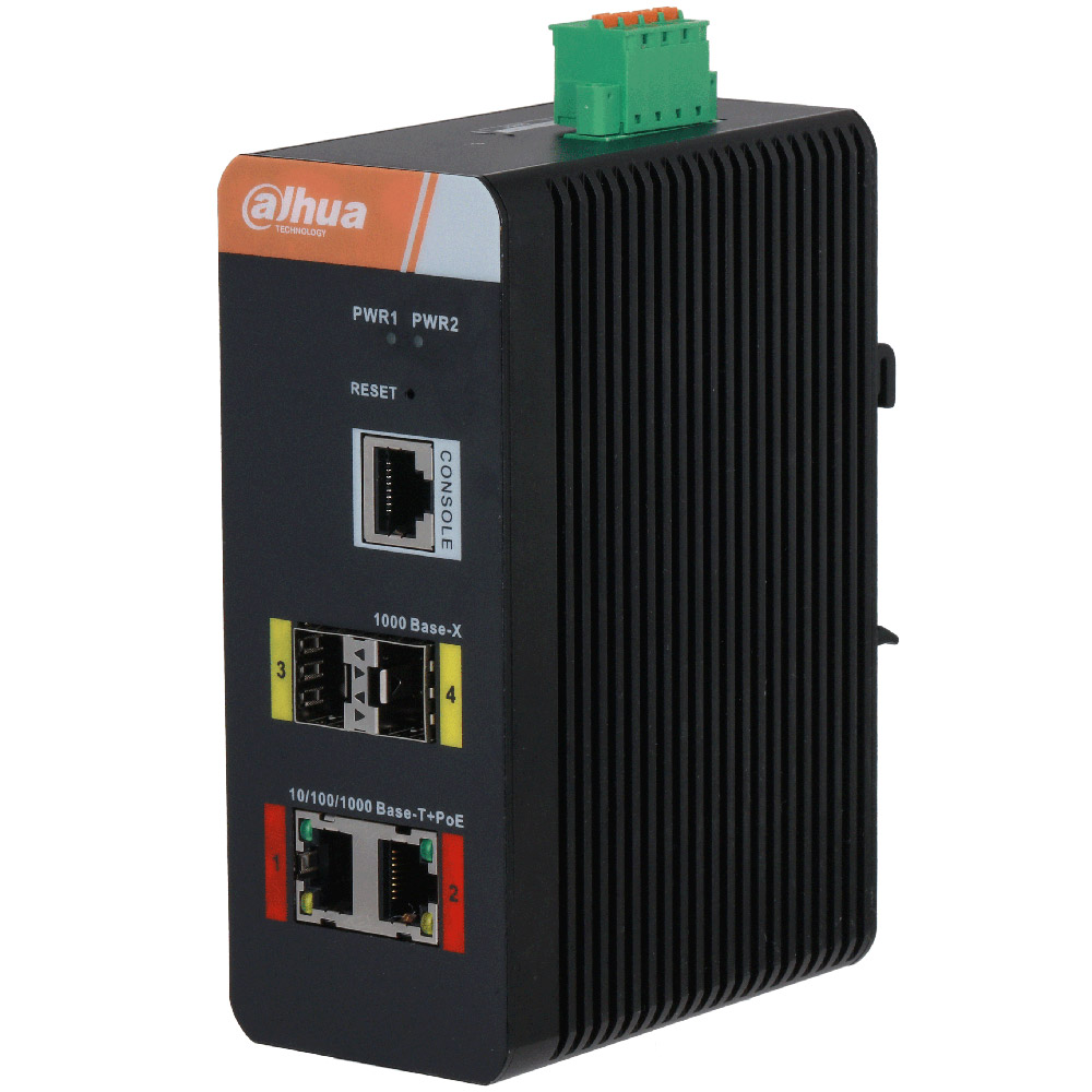 Dahua PoE-Switch, 2xPoE-Ports, 120W, DH-IS4204-2GT-120-1