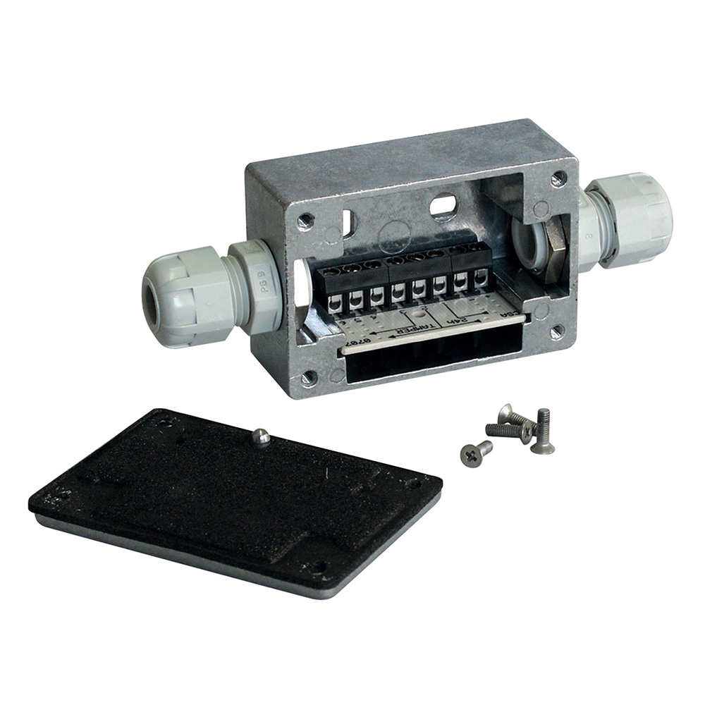 Metall-Verteiler mit Schraubklemmen, 6POL, PG9 Verschraubung, Sabotagekontakt-1