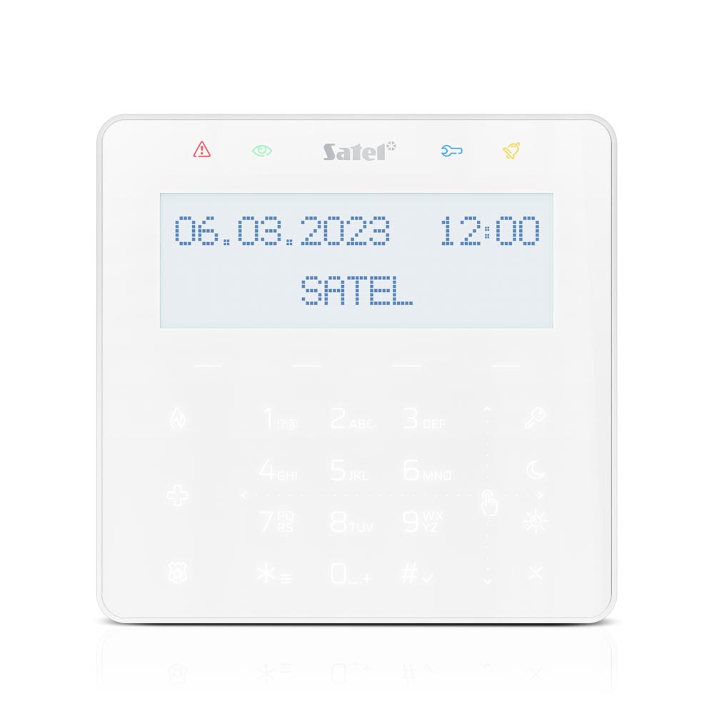 Satel Bedienteil weiß mit Display, Touch-Tastatur mit Mifare-Leser-1