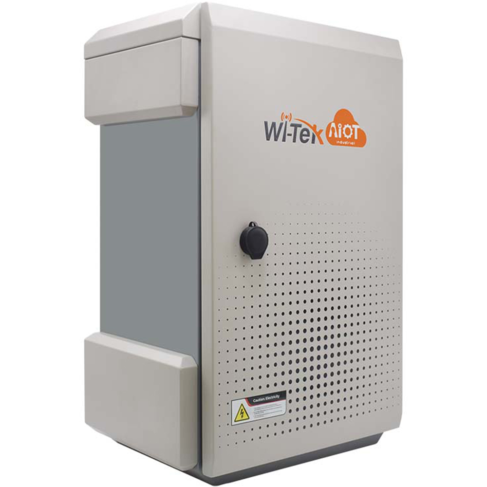 Wi-Tek IoT-Gehäuse, mit Lüfter, IP65, IK10, Metall, grau, Boden, Mast, Wand-4