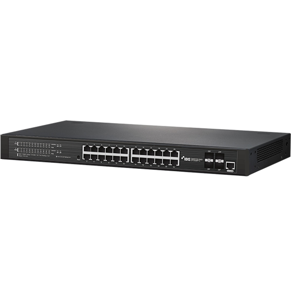 IDIS PoE-Switch, 28 Ports, 24 Ports PoE, 4 Ports SFP-1