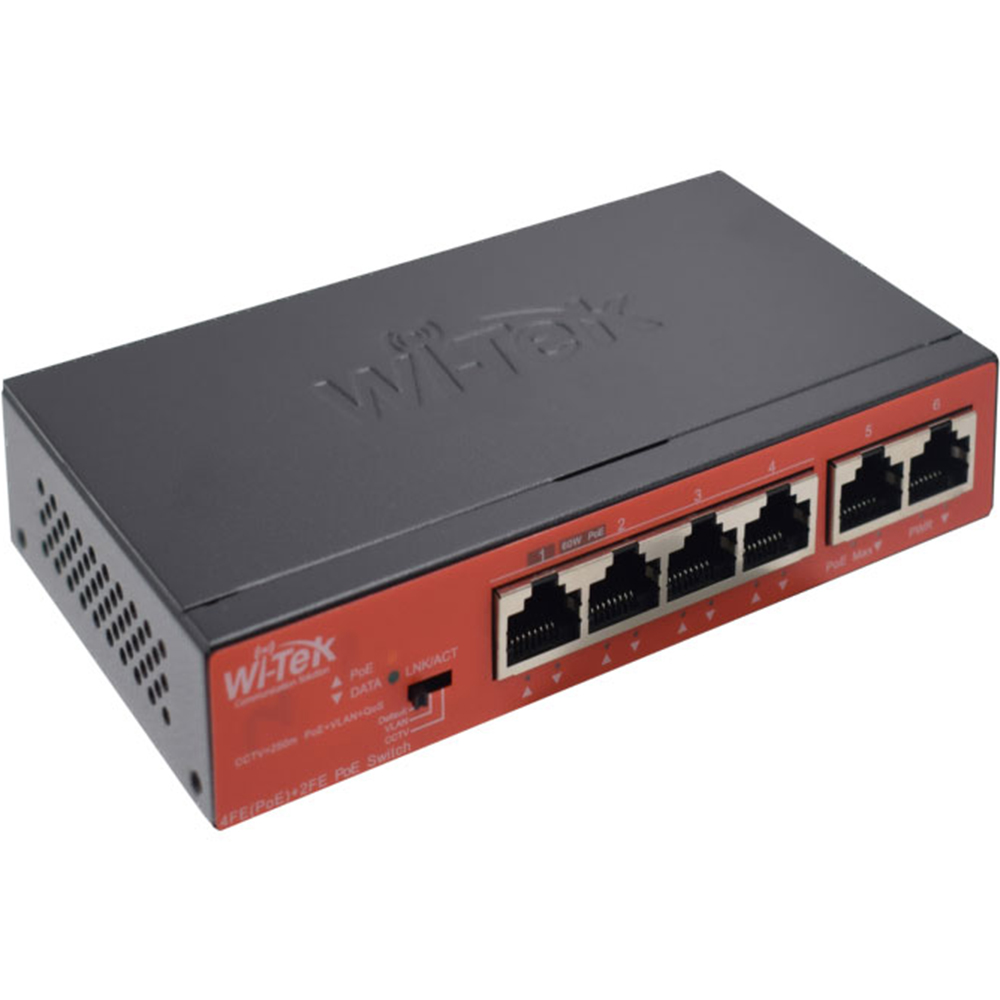 Witek PoE-Switch, 6 Ports, 4 Ports PoE, 250 m, Desktop, Wand-2