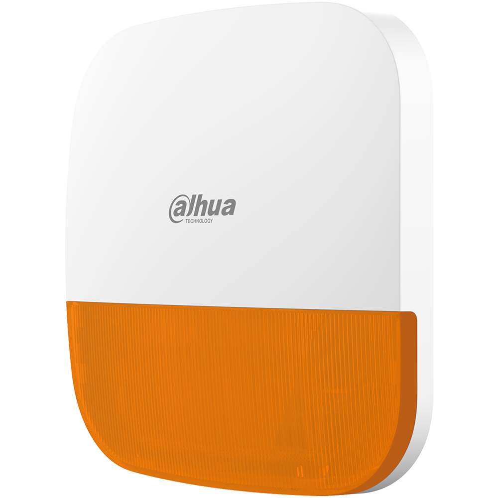Dahua Funk-Außensirene, orange Kalotte, weiß, IP65, 110db-3
