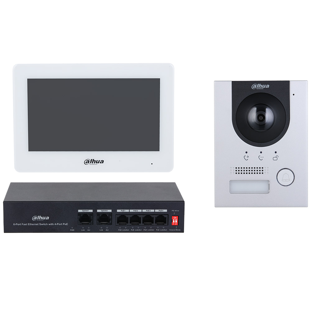 Dahua Video-Gegensprechanlagen-KIT inkl. Display und Switch KTP04-5