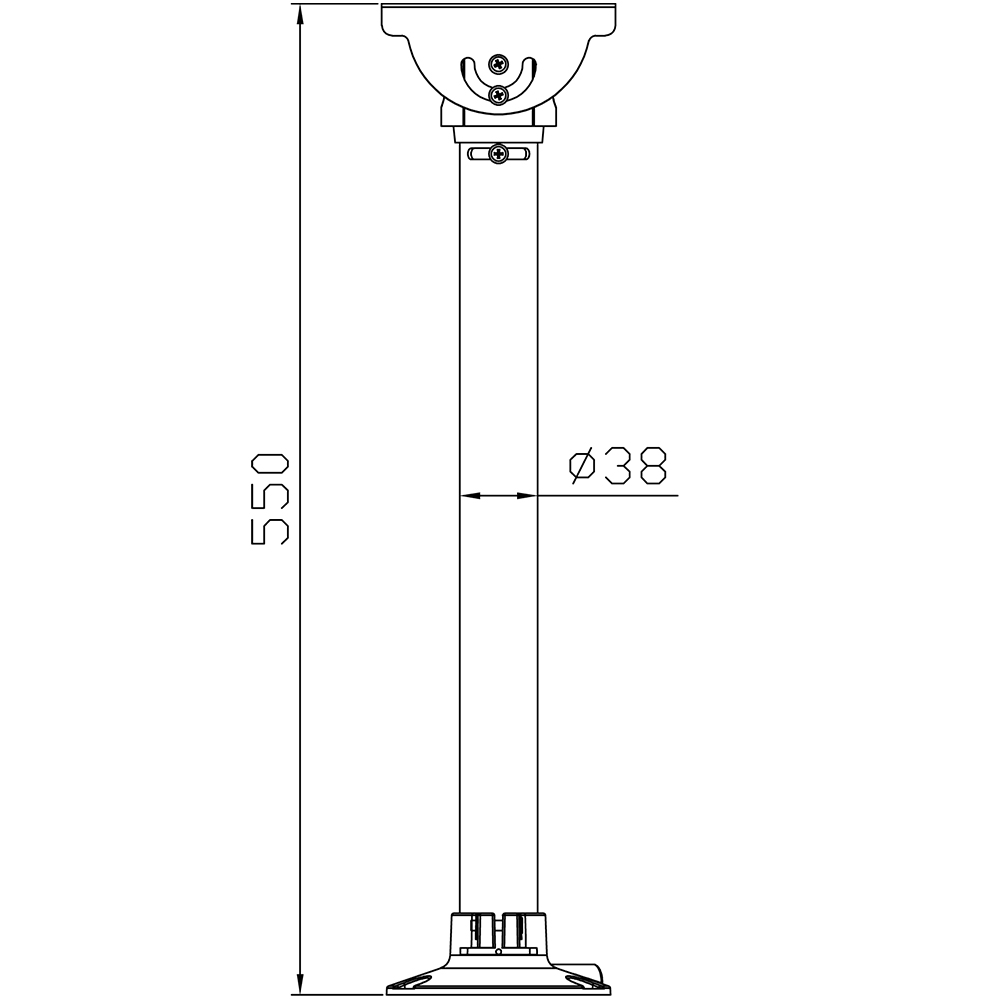 Hängeadapter Ø38mm, Länge 550mm, weiß-4
