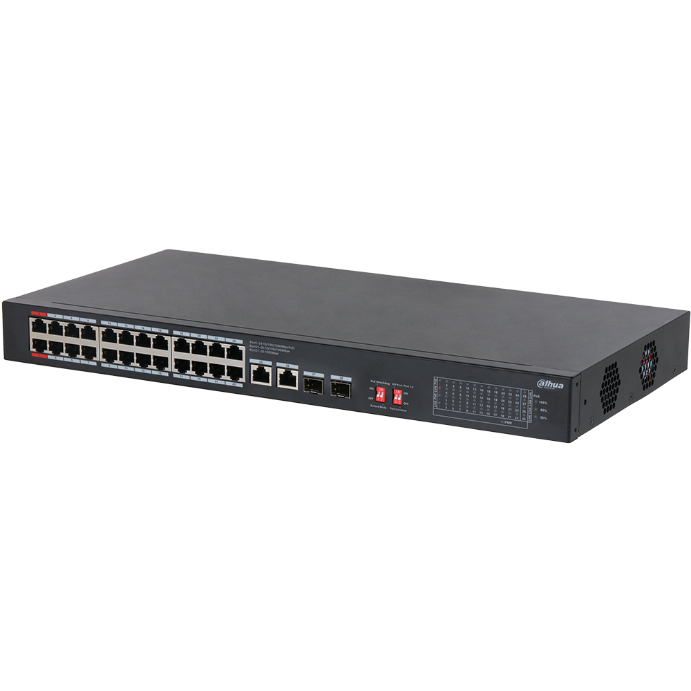Dahua Switch, 28 Ports, 24 PoE, unmanaged-1