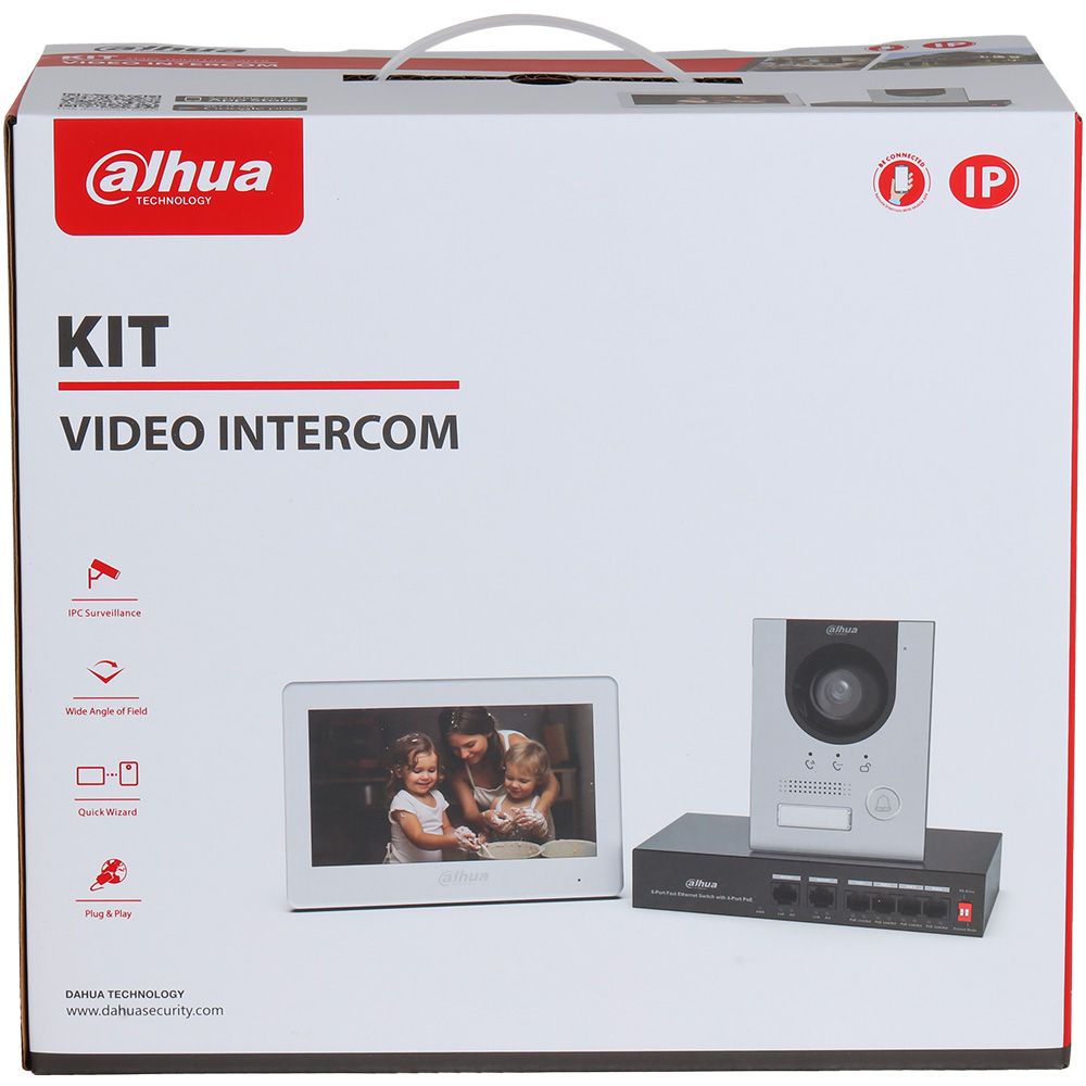 Dahua Video-Gegensprechanlagen-KIT inkl. Display und Switch KTP04-4