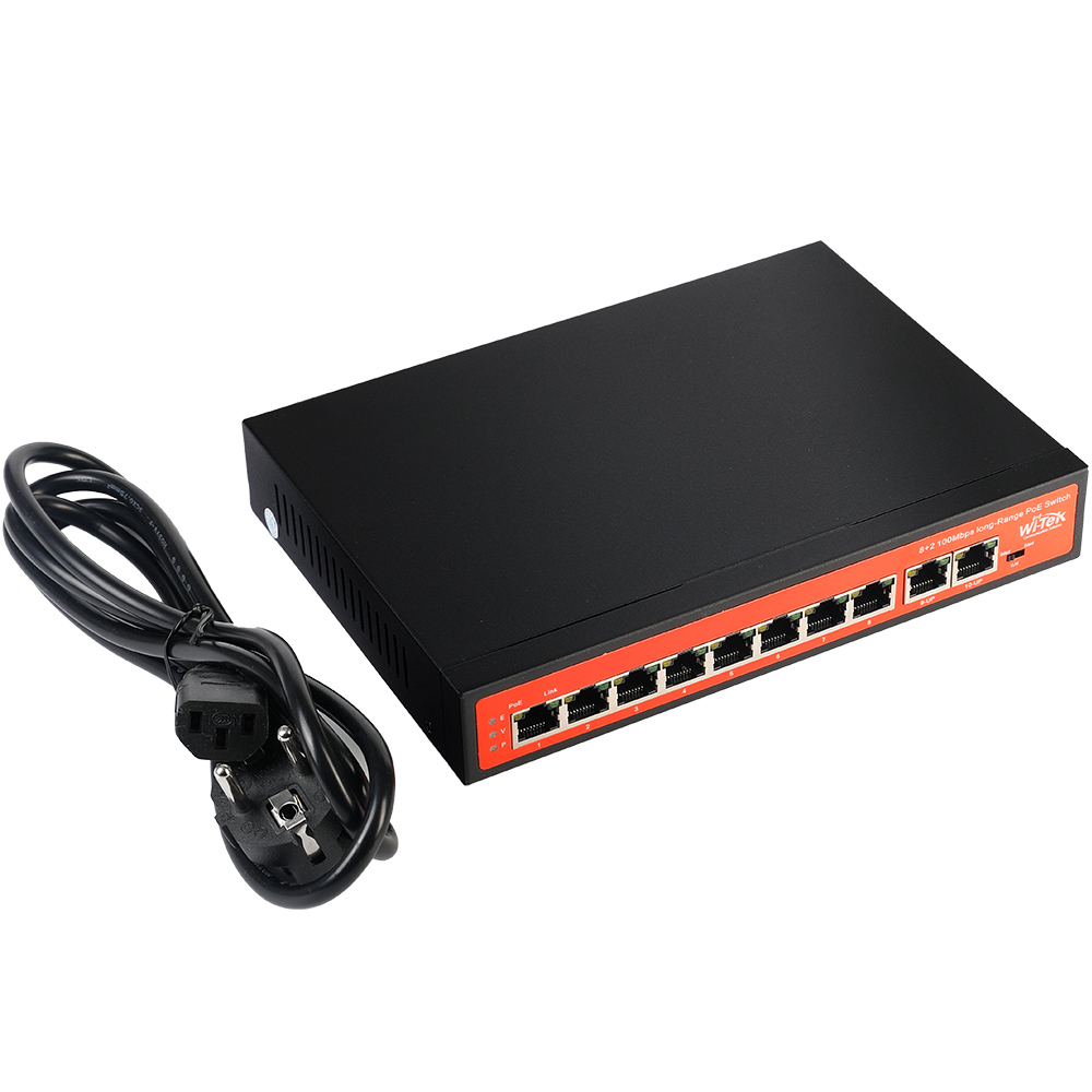 Witek PoE-Switch, 10 Ports, 8 Ports PoE, 250 m, Desktop, Wand-5