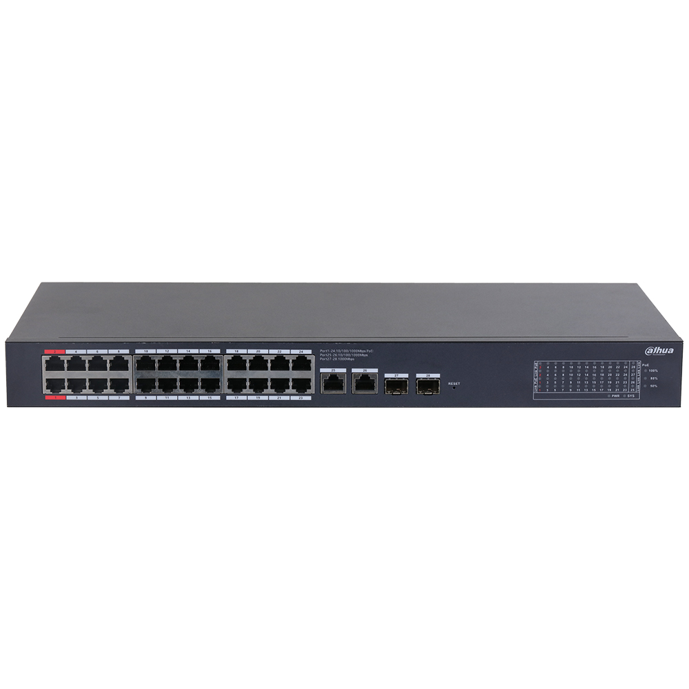 Dahua PoE-Switch, 28 Ports, 24 Ports PoE, Hi-PoE, cloud managed-2