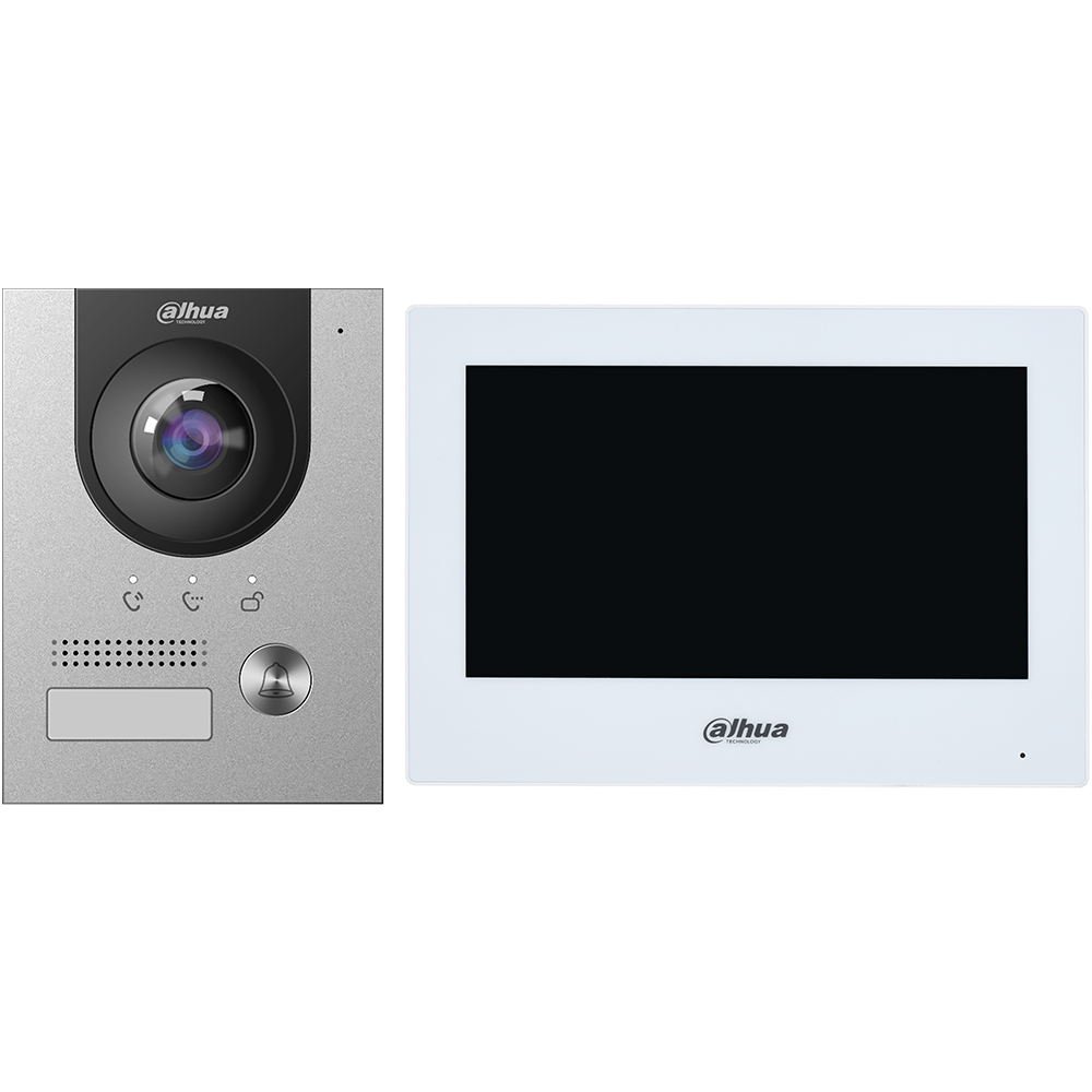 Dahua 2-Draht-Videogegensprechanlagen-KIT, 2MP, 7" TFT Touch-Screen, IP65, IK07-1
