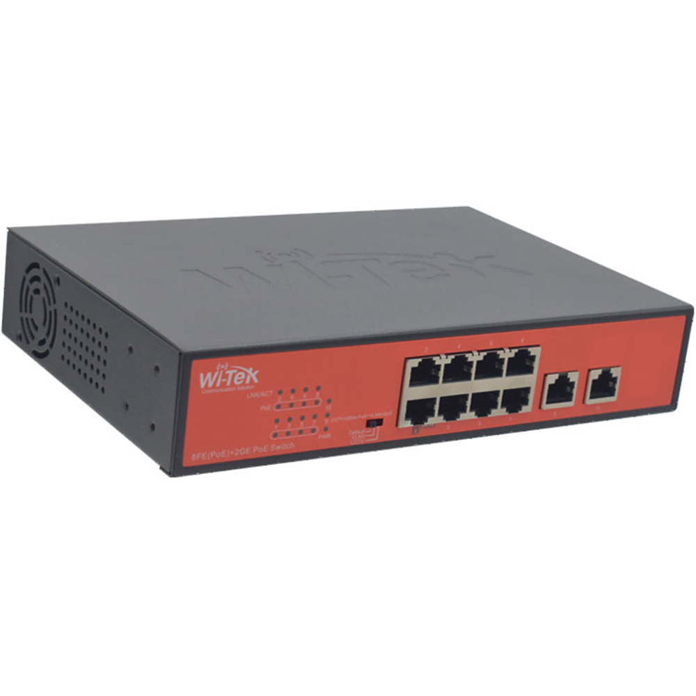 Witek PoE-Switch, 10 Ports, 8 Ports PoE, 250m, Desktop, Rack, Wandmontage-2