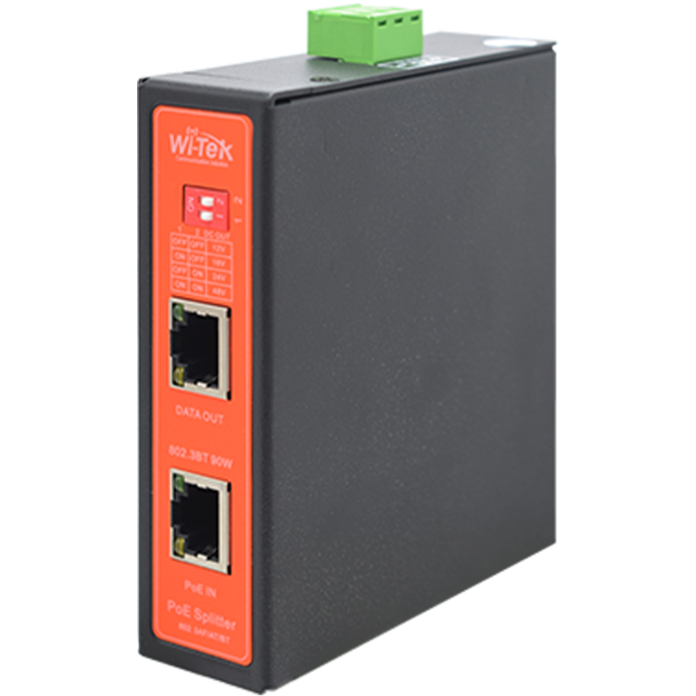 Wi-Tek PoE-Splitter, 2 Ports, 90 W, schwarz, Desktop, DIN-Schiene, Wand-4