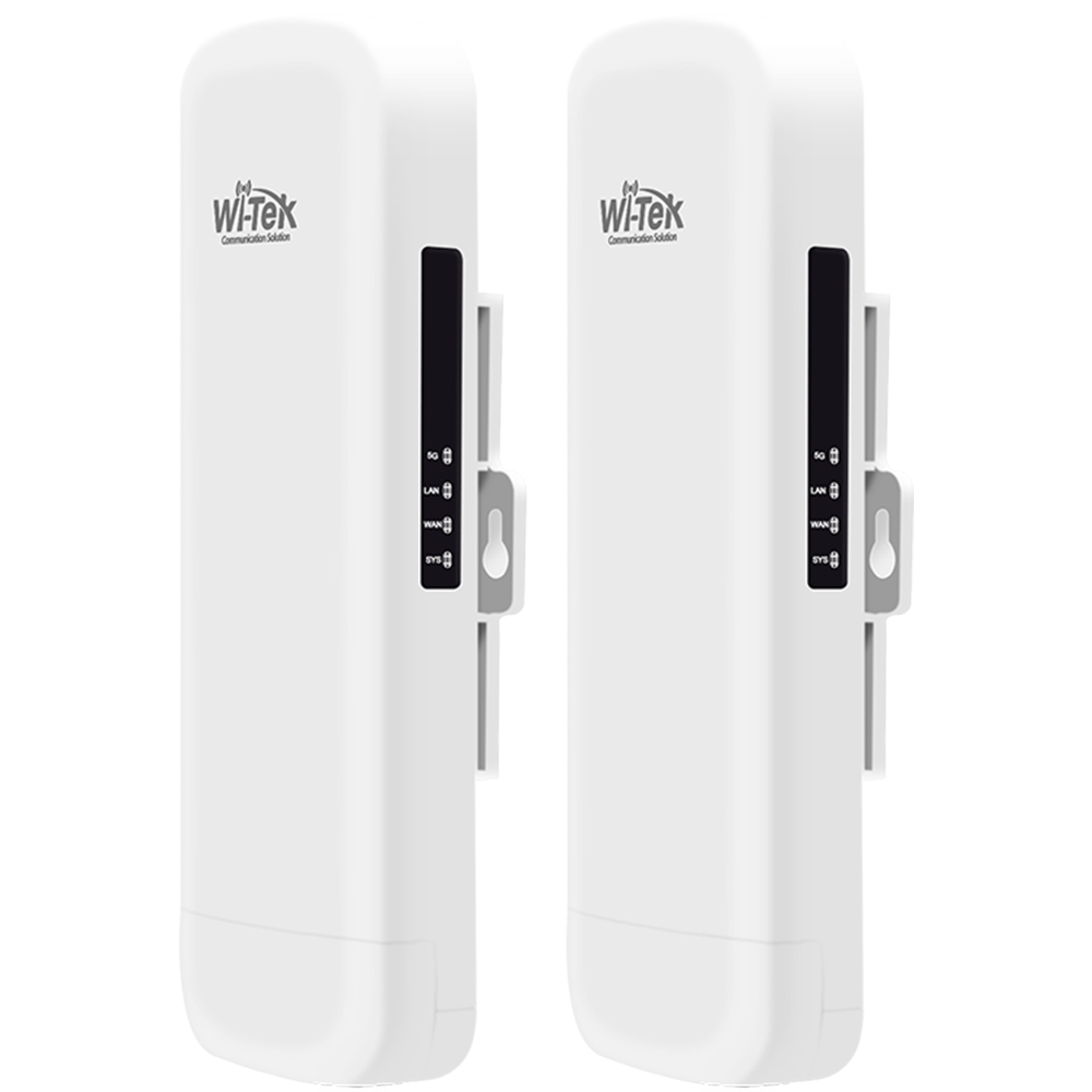 Wi-Tek WLAN Transmitter, 1 Paar, 2 Ports, 5 GHz, 5 km Reichweite, IP65, weiß-4